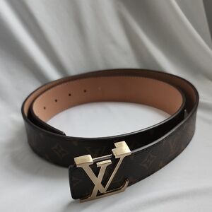 Louis Vuitton Brown and Gold Monogram Belt